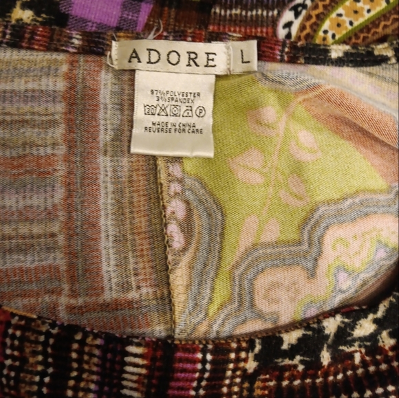 ADORE A LINE PULL OVER DRESS ABSTRACT PATTERN S LARGE - Picture 3 of 4